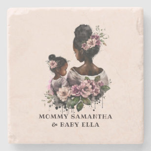 Posavasos De Piedra Hermosa mamá y hija negras (7)