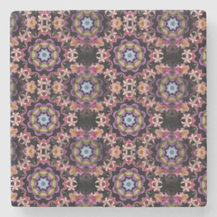 Posavasos De Piedra Hermosa montaña de piedra de impresión floral