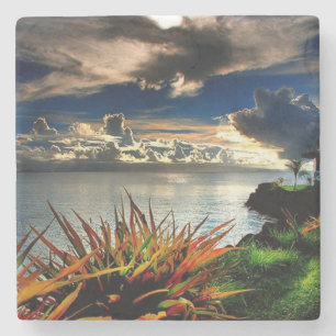 Posavasos De Piedra Hermosa montaña de piedra de paisaje