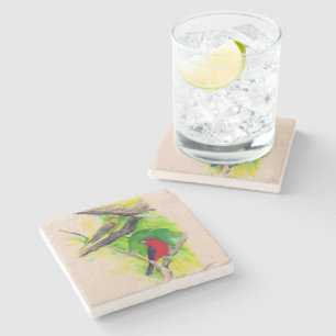 Posavasos De Piedra Hermosa pintura de curtidores de escarlata