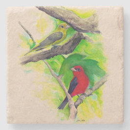 Posavasos De Piedra Hermosa pintura de curtidores de escarlata