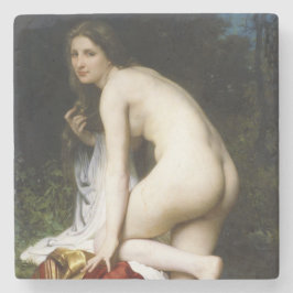 Posavasos De Piedra Hermosa pluma femenina (por Bouguereau)