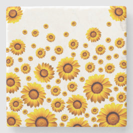 Posavasos De Piedra Hermosas flores amarillas