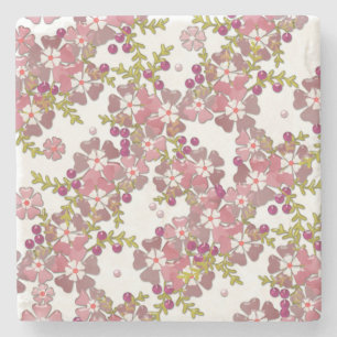 Posavasos De Piedra Hermosas flores de vidrio