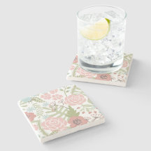 Hermosas flores verdes y rosas claras