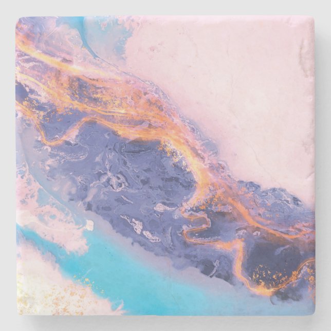 Posavasos De Piedra Hermoso Abstracto Texturizado (Anverso)