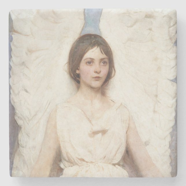 Posavasos De Piedra Hermoso ángel (de Abbott Handerson Thayer) (Anverso)