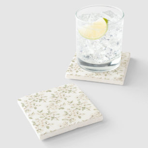 Posavasos De Piedra Hermoso árbol florido de crema