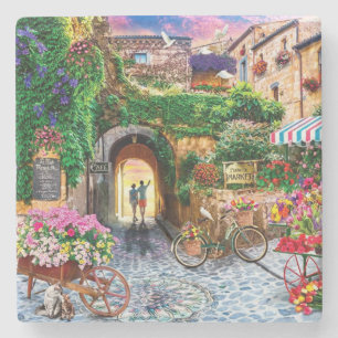Posavasos De Piedra Hermoso Bella Artes del mercado de flores