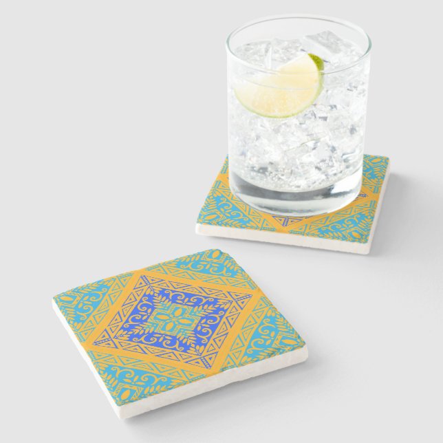 Posavasos De Piedra Hermoso Boho Tile  (Lateral)