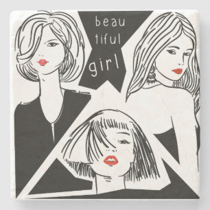 Posavasos De Piedra hermoso chica