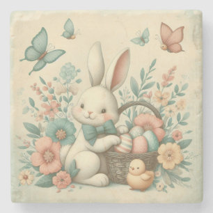 Posavasos De Piedra Hermoso de Pascua y pollo