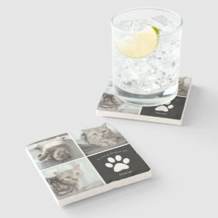 Posavasos De Piedra Hermoso gato Personalizado Mascota foto Keepsake