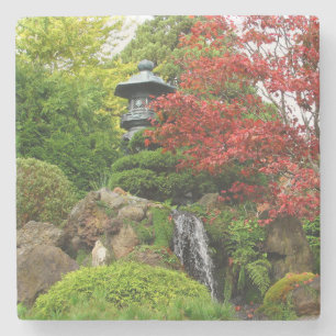 Posavasos De Piedra Hermoso Jardín de Rock Japonés con Pagoda