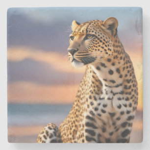 Posavasos De Piedra Hermoso leopardo