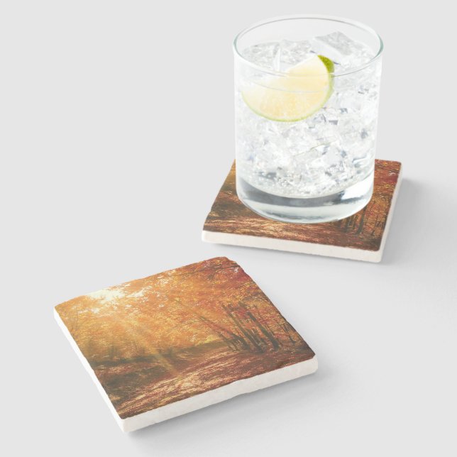 Posavasos De Piedra Hermoso otoño (Lateral)