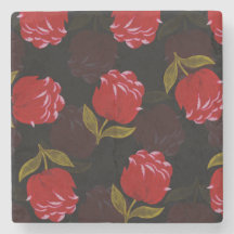 Hermoso patrón de bordado de rosas traslúcidos roj