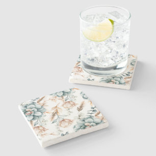 Posavasos De Piedra Hermoso patrón floral continuo con vintage 