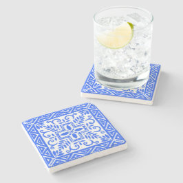 Posavasos De Piedra Hermoso Trivet de Azulejos Azul