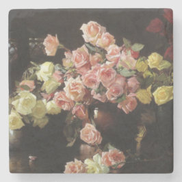 Posavasos De Piedra Hermosos Rosas (por Joseph DeCamp)