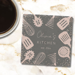 Posavasos De Piedra Herramientas de Cocina Personalizadas con Brillo d