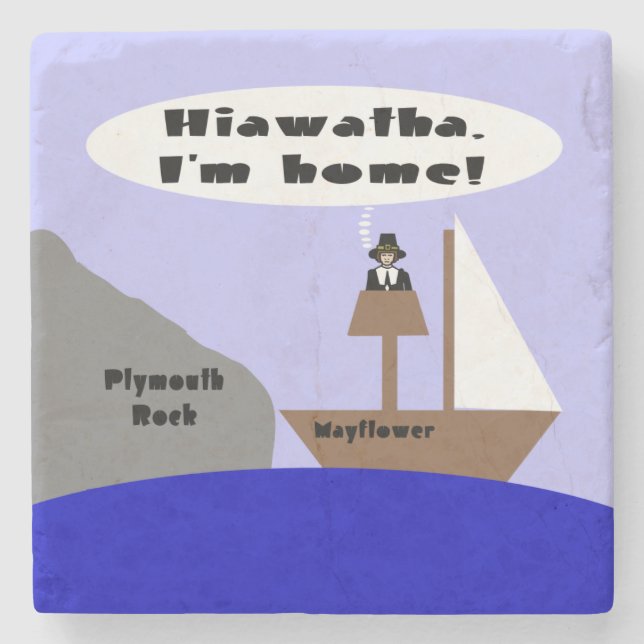 Posavasos De Piedra Hiawatha, estoy en casa (Anverso)