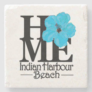 Posavasos De Piedra Hibisco indio CASERO del azul de la playa del