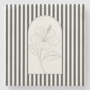 Posavasos De Piedra Hibiscus Elegant Flower Botanical