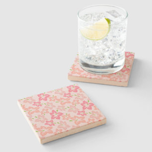 Posavasos De Piedra Hibiscus Rosa, Flores Rosa, Patrón De Flores