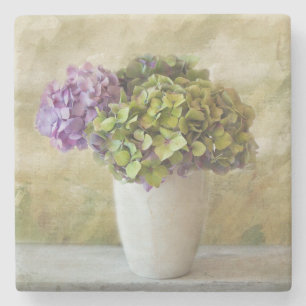 Posavasos De Piedra Hidrangeas de Bonito en la escoria de mármol de gr