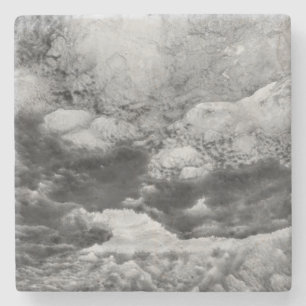 Posavasos De Piedra Hielo abstracto en blanco y negro