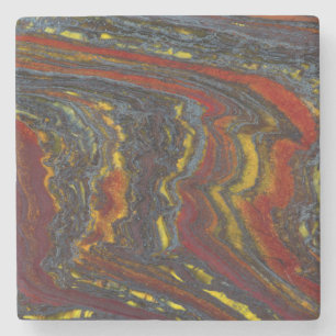 Posavasos De Piedra Hierro Tigre En Rojo, Amarillo, Azul