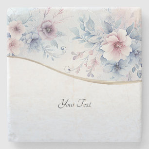 Posavasos De Piedra Hígado azul rosa azul de piedra floral