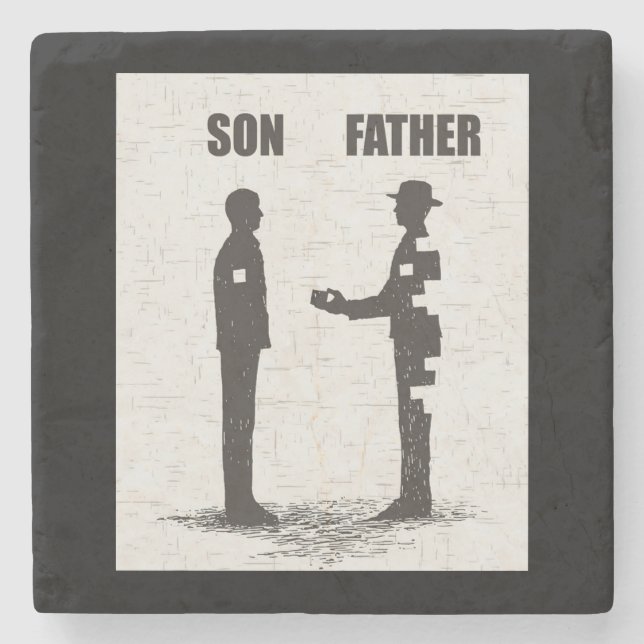 Posavasos De Piedra Hijo y padre (Anverso)