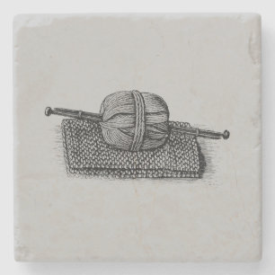 Posavasos De Piedra Hilado y el hacer punto del vintage