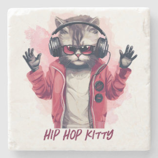 Posavasos De Piedra Hip Hop Kitty
