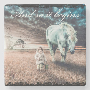 Posavasos De Piedra Hípica y Chica TIle Coaster