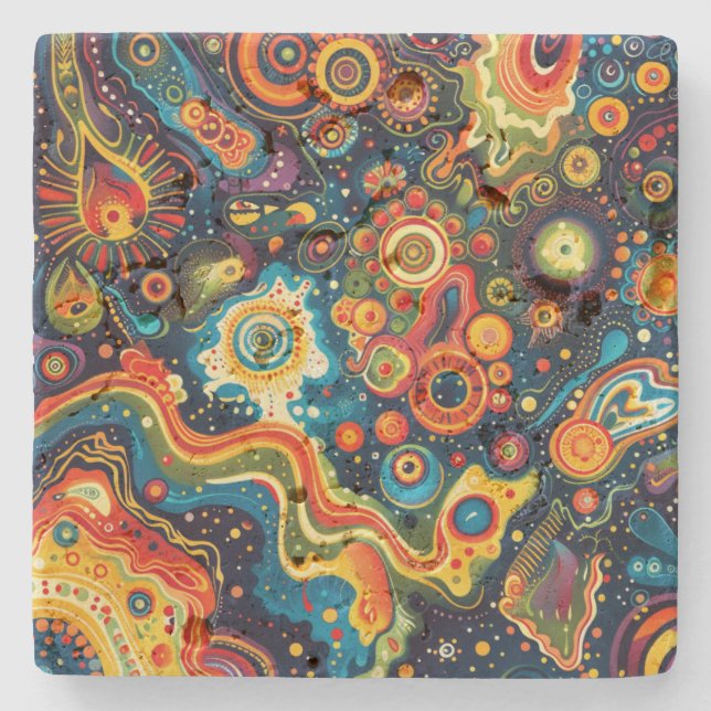 Posavasos De Piedra Híppie Art Coaster (Anverso)