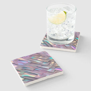 Posavasos De Piedra Hiridiscente futurista/holográfico abstracto