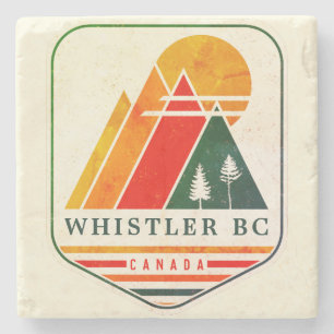Posavasos De Piedra Historiador de vintage Canada Skiing Souvenir años