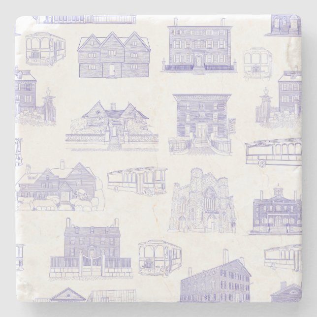 Posavasos De Piedra Histórica montaña rusa de piedra de MAMÁES Salem (Anverso)