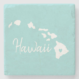 Posavasos De Piedra Hogar de mapas del estado de Hawái