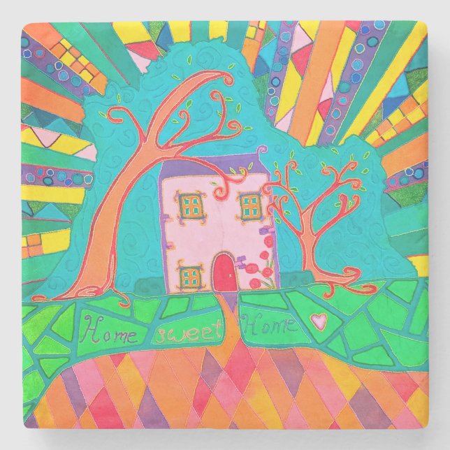 Posavasos De Piedra Hogar dulce hogar (Anverso)