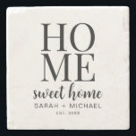 Posavasos De Piedra Hogar Dulce Hogar Familia Personalizada<br><div class="desc">Hogar Dulce Hogar Familia Nombre Personalizado Nuevo Hogar</div>