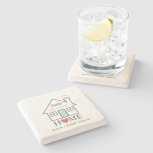 Posavasos De Piedra Hogar dulce Hogar personalizado
