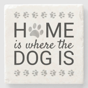 Posavasos De Piedra Hogar Es Donde Está El Perro Huellas De Pezuñas De