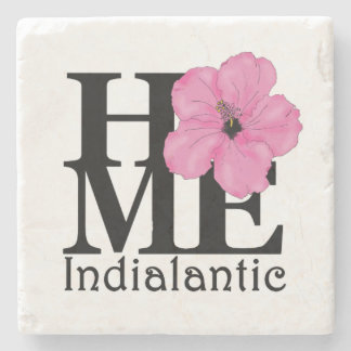 Posavasos De Piedra HOGAR Indialantic Pink Hibiscus