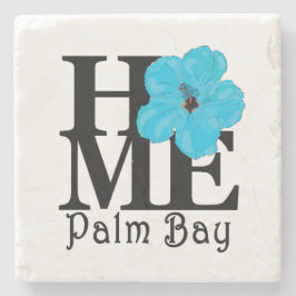 Posavasos De Piedra Hogar Palm Bay Blue Hibiscus