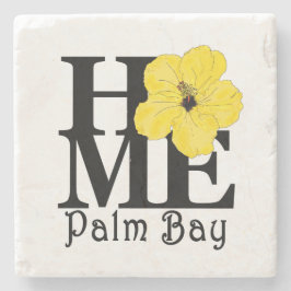 Posavasos De Piedra Hogar Palm Bay Yellow Hibiscus