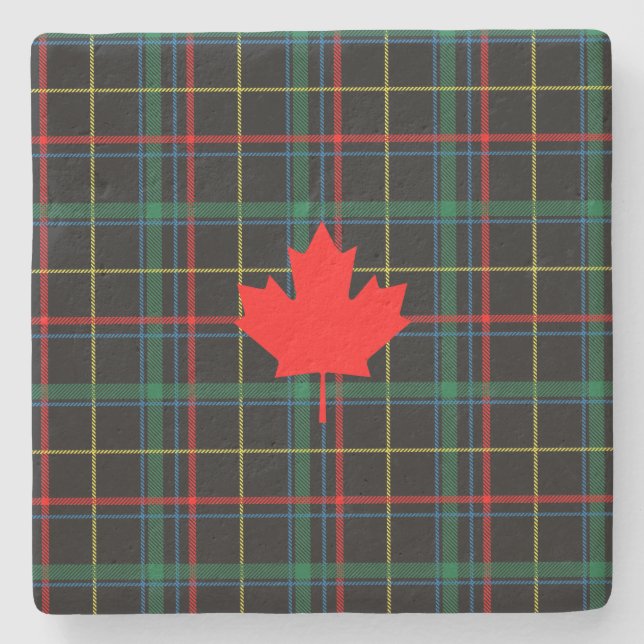 Posavasos De Piedra Hoja de arce canadiense (Anverso)